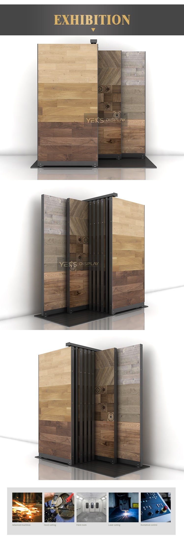 wood floor sample board display racks