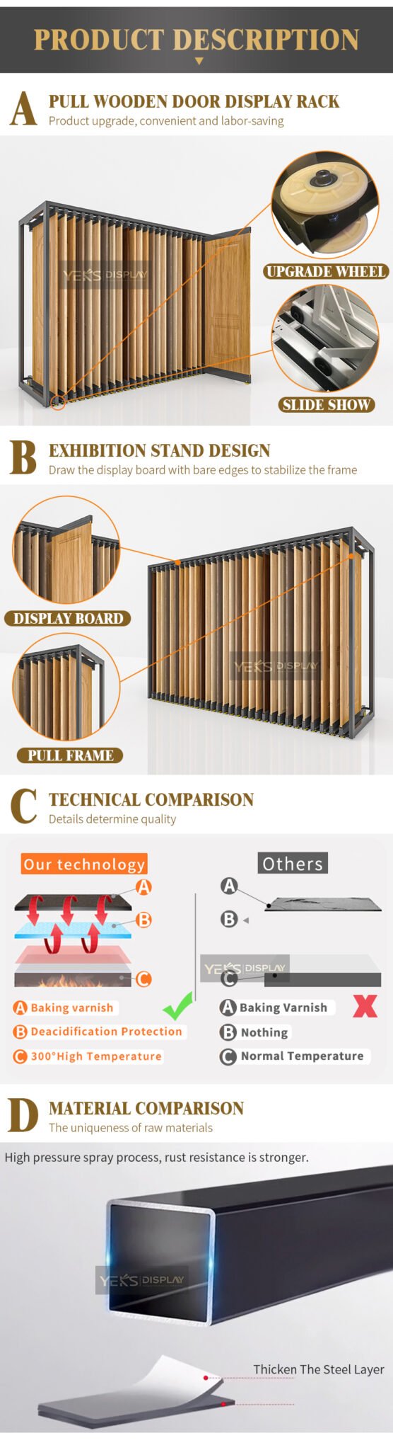 pull out display cabinet with doors sample for showroom