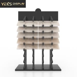 Double layer simple wood floor stand display