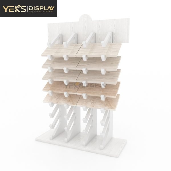 Double layer simple wood floor stand display