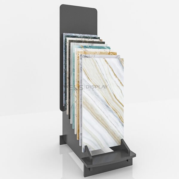 Vertical card slot Flooring Sample marble display stand