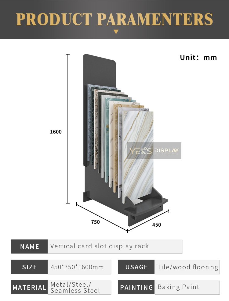 Vertical card slot Flooring Sample marble display stand