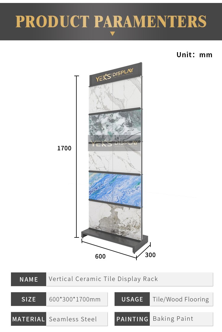 Showroom 10 vertical ceramic tile display rack