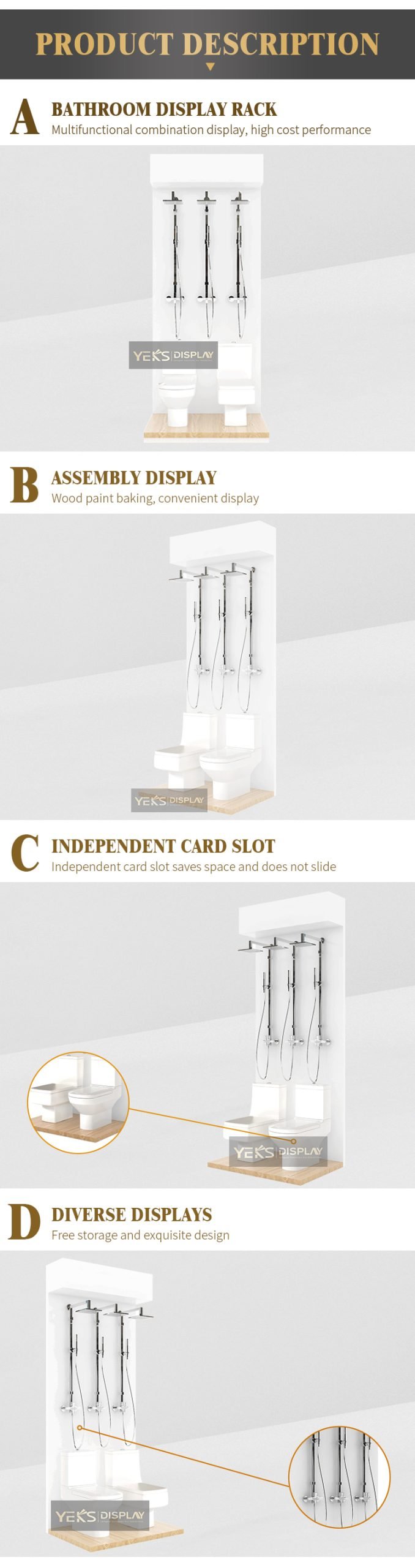 Bathroom Ware Display Rack Stand For Showroom