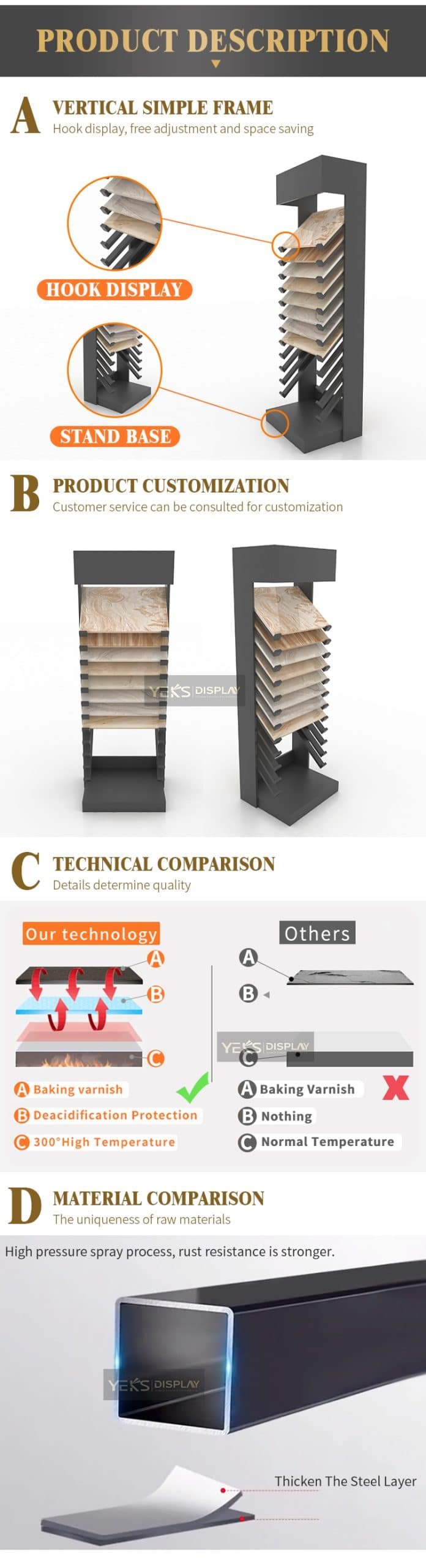 wood floor display rack