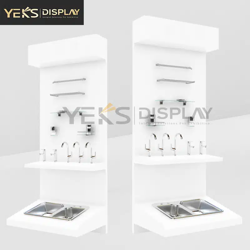 Bathroom metal wash basin display rack