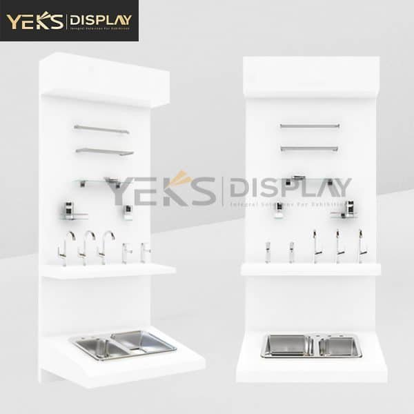 Bathroom metal wash basin display rack