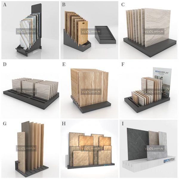Parquet tile wooden sample display rack-2