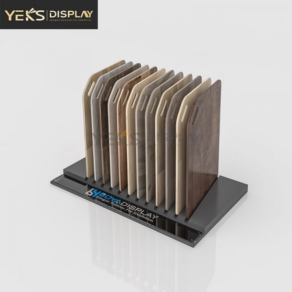 Parquet tile wooden sample display rack-5