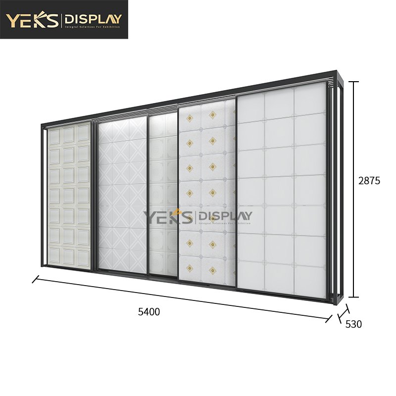 Flat push type ceramic tile metal displays frame