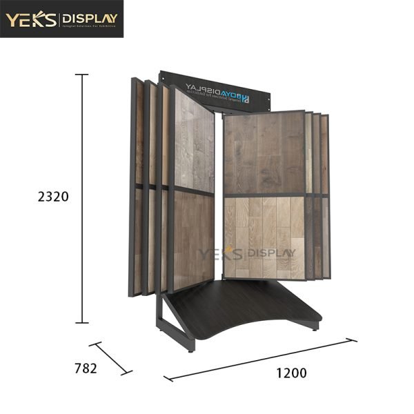 Wood Floor Display Stand Page-Turning Rack