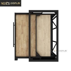Wooden Flooring Display Stand Flat Rotating Floor Rack
