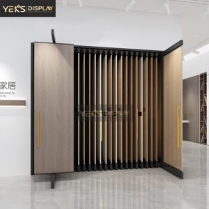 Pull The Rotating Closet display door racks for showroom