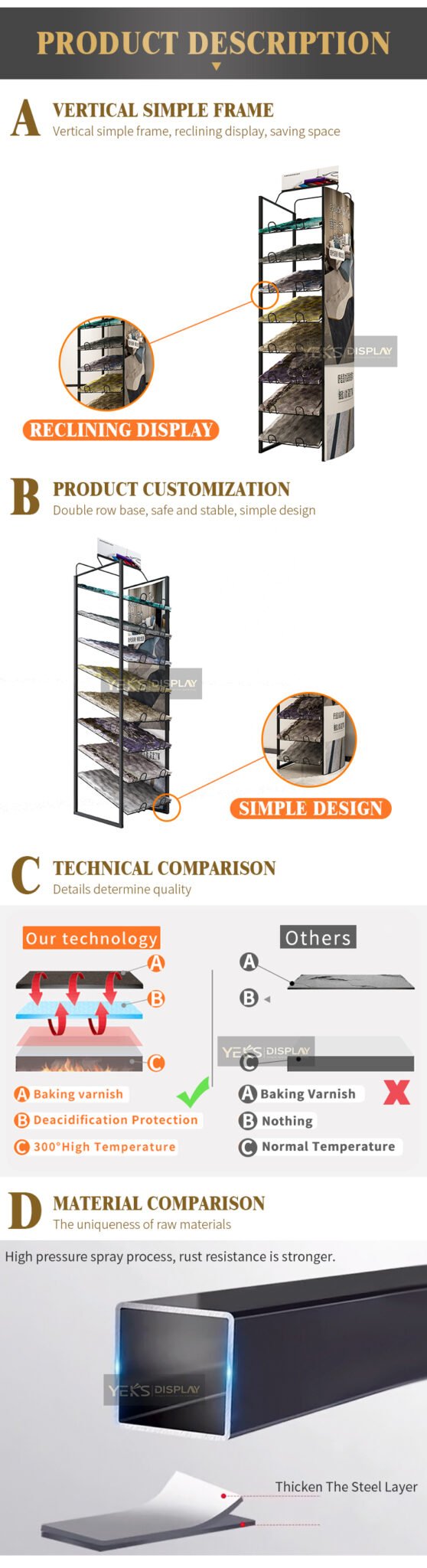 vertical rug fabric rack