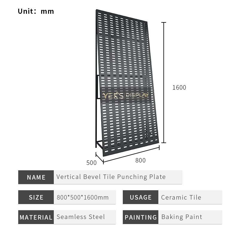 Bevel Tile Punching Plate display racks wholesale Single Side