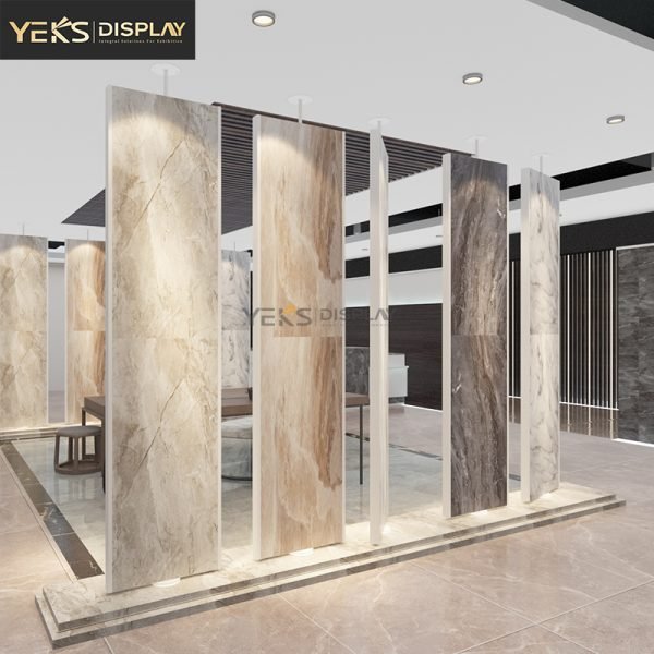 360-degree rotating tile marble display racks