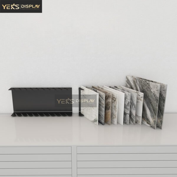 Wall-mounted slot type stone tiles counter display stand