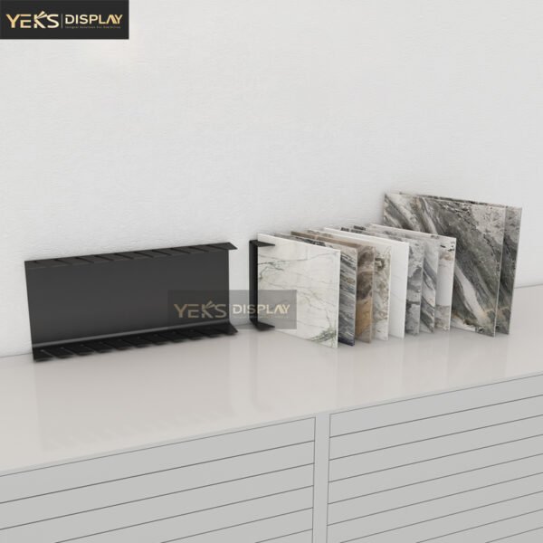 Wall-mounted slot type stone tiles counter display stand