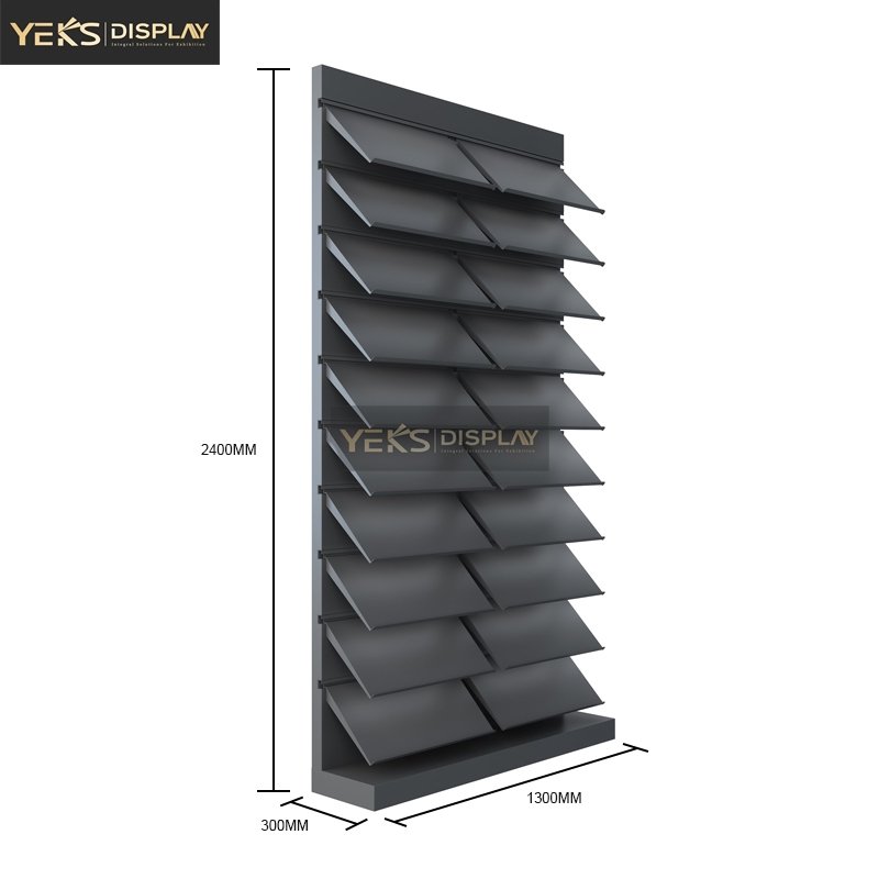 Wall-mounted inclined wood floor sample display stands