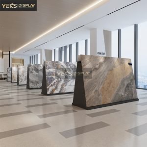 New double-sided stone rock slab standing display rack