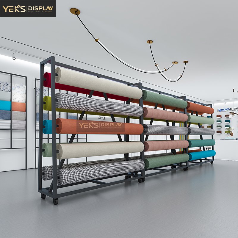 wallpaper rolls rack display stand