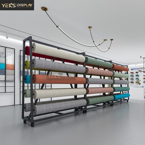 wallpaper rolls rack display stand