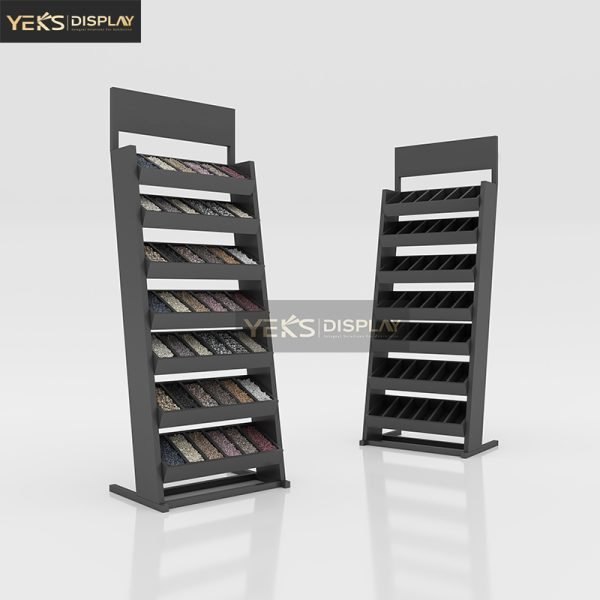 Vertical stone sample free standing display stand
