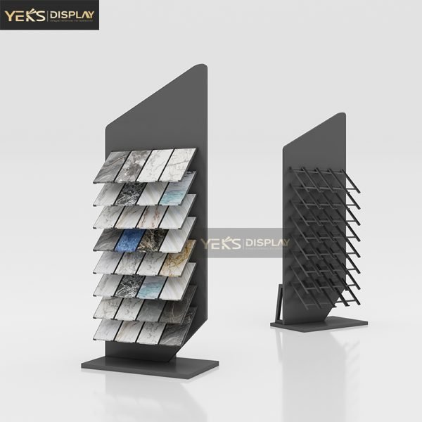 Vertical stone samples display stands for retail