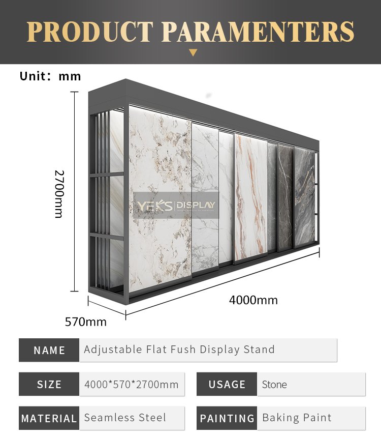 sliding stone tile sample display rack