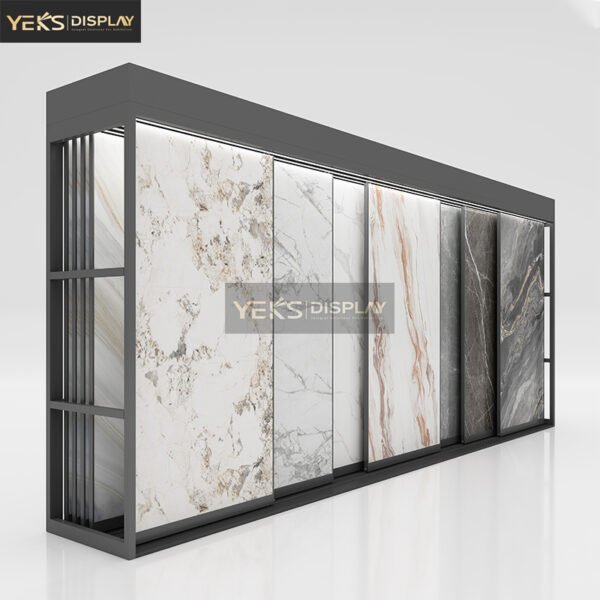 sliding stone tile sample display rack