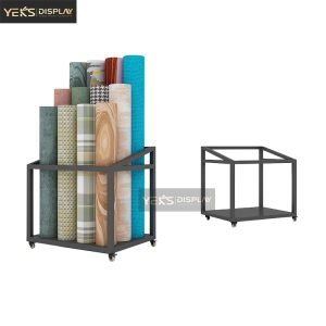 vertical carpet rolling floor display rack wholesale
