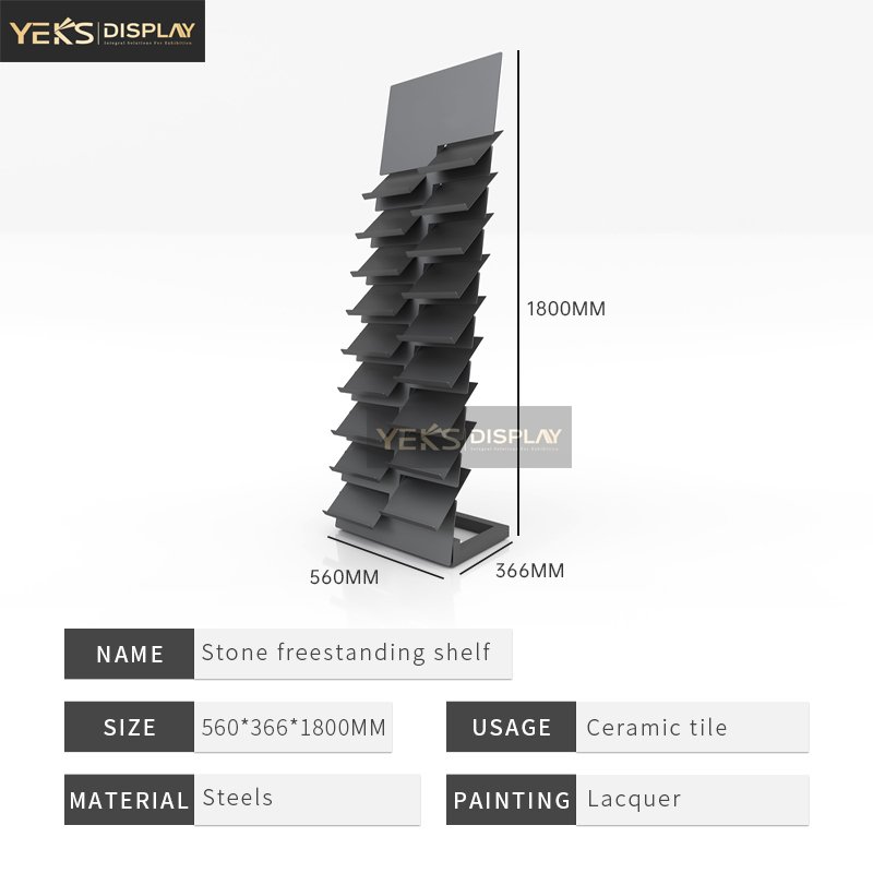 vertical stone display waterfall rack