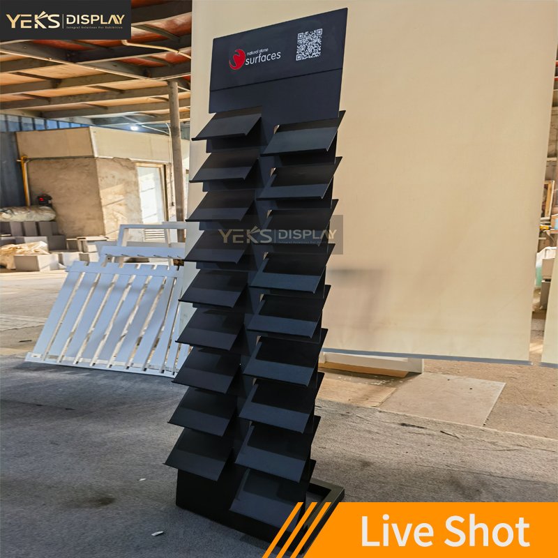 vertical stone display waterfall rack