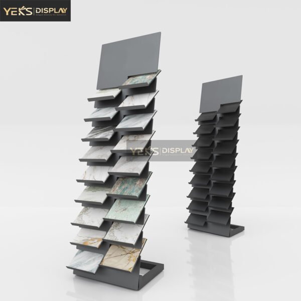 vertical stone display waterfall rack