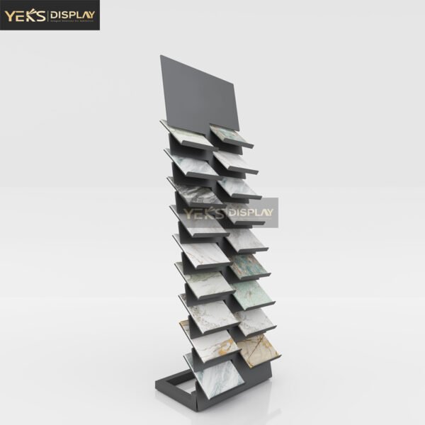 vertical stone display waterfall rack