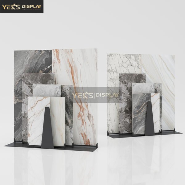 slide tile stone sample display stands for shops