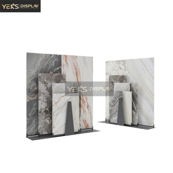 slide tile stone sample display stands for shops