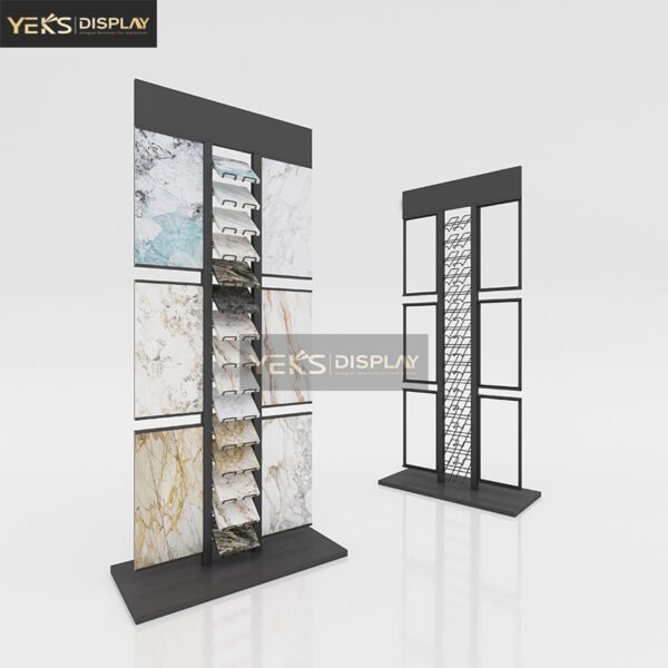 Vertical stone slab hanging wall display rack