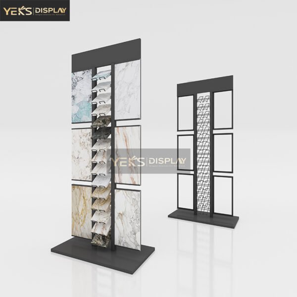 Vertical stone slab hanging wall display rack