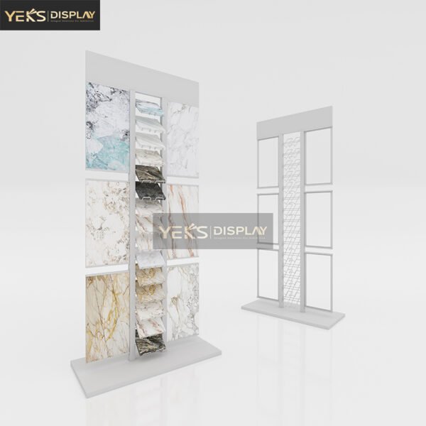 Vertical stone slab hanging wall display rack