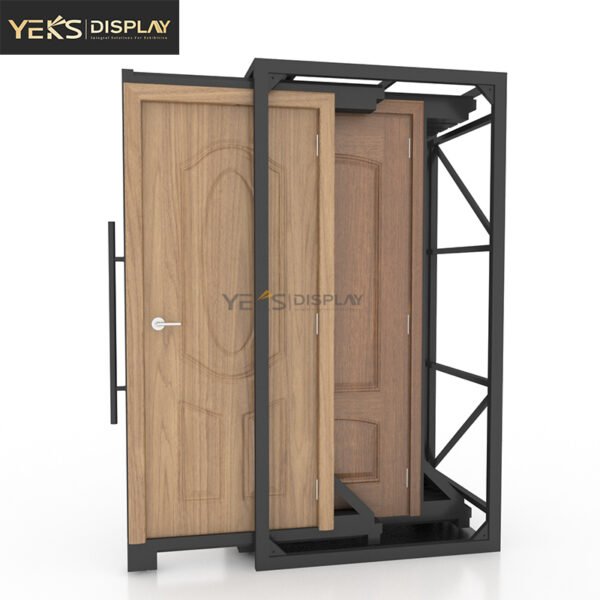 wooden door display showroom rack