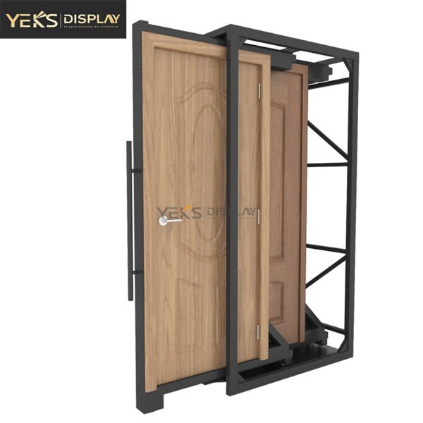 wooden door display showroom rack