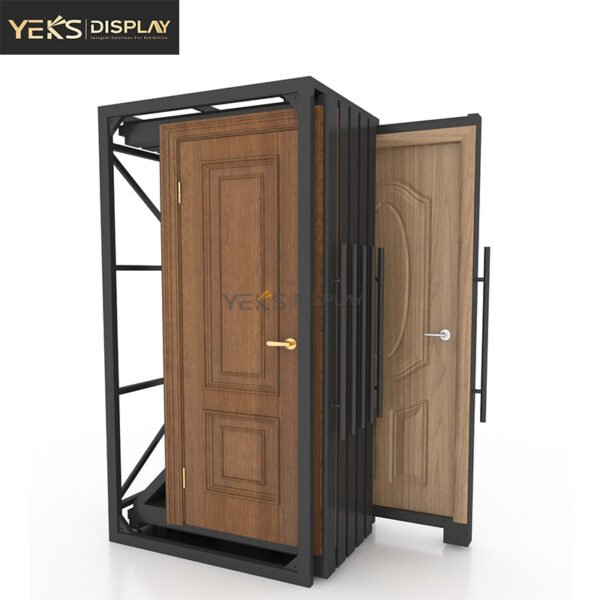 wooden door display showroom rack