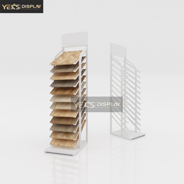 wooden floor samples standing display rack