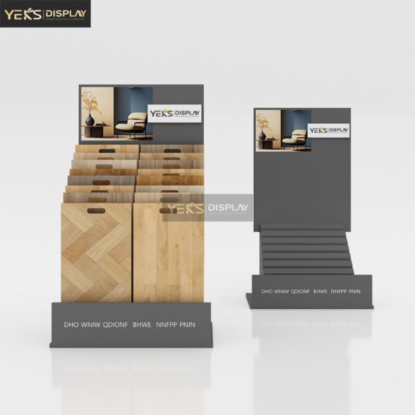 wooden flooring retail display stand