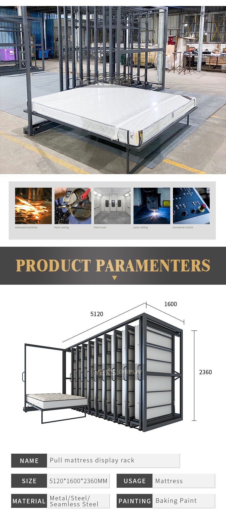 Pull-out Mattress Retailers Display Rack