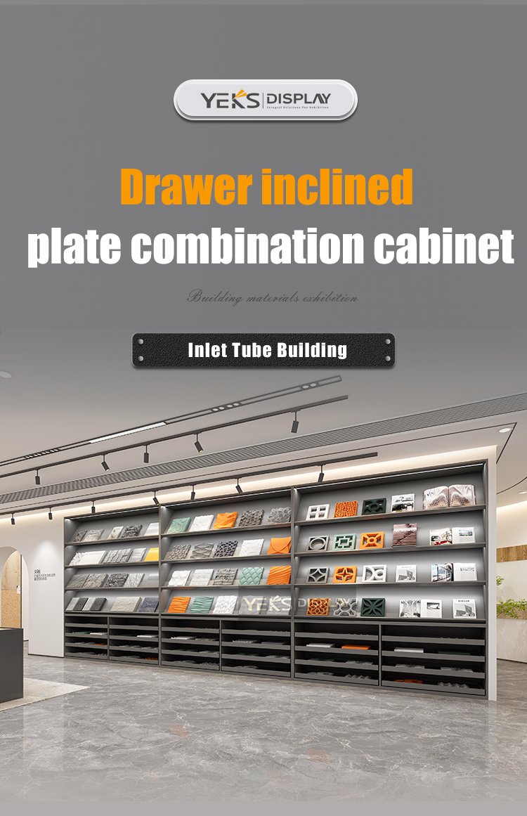 Sample Tile and Stone Combination Display Cabinet