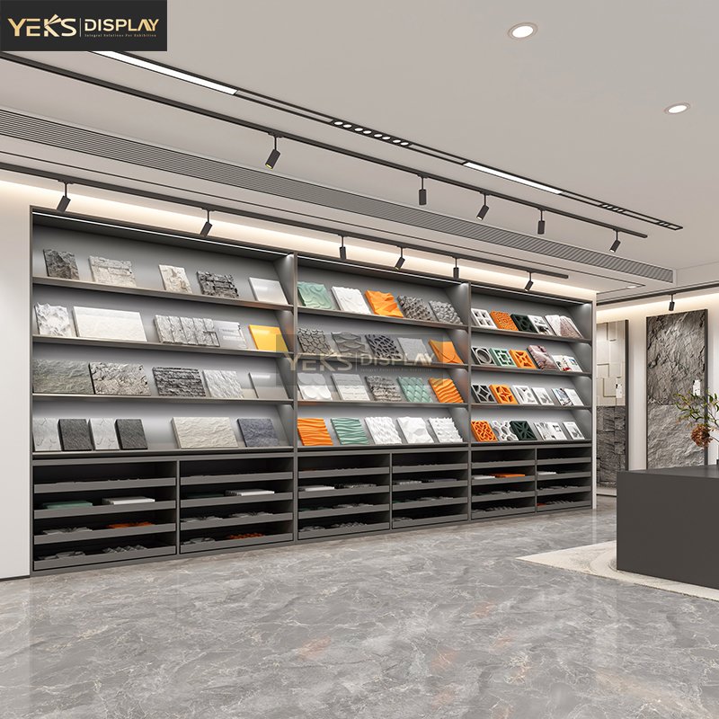 Sample Tile and Stone Combination Display Cabinet