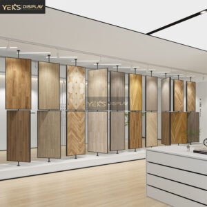 Spinner Display Stands for Wood Floor Showroom