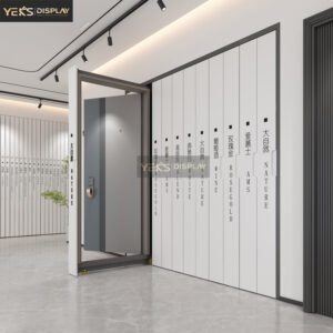 Sliding Door Display Shelves